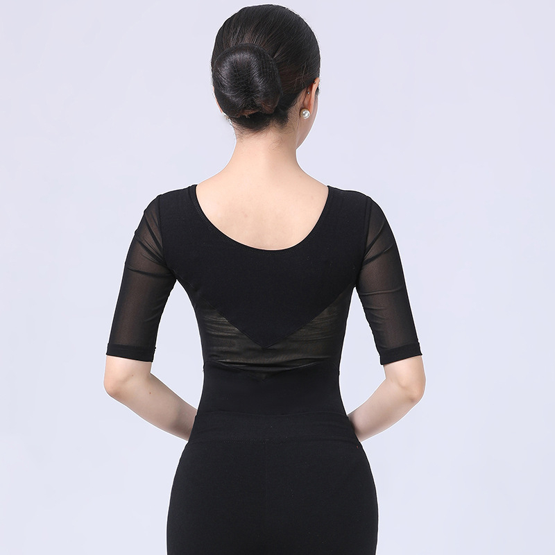 Îmbrăcăminte de antrenament pentru square dance – mâneci medii, material plasă, bumbac, căptușeală din mătase de lapte