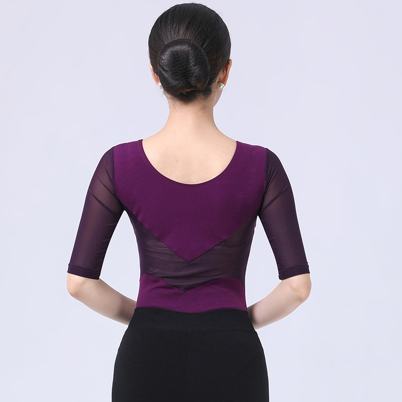 Îmbrăcăminte de antrenament pentru square dance – mâneci medii, material plasă, bumbac, căptușeală din mătase de lapte