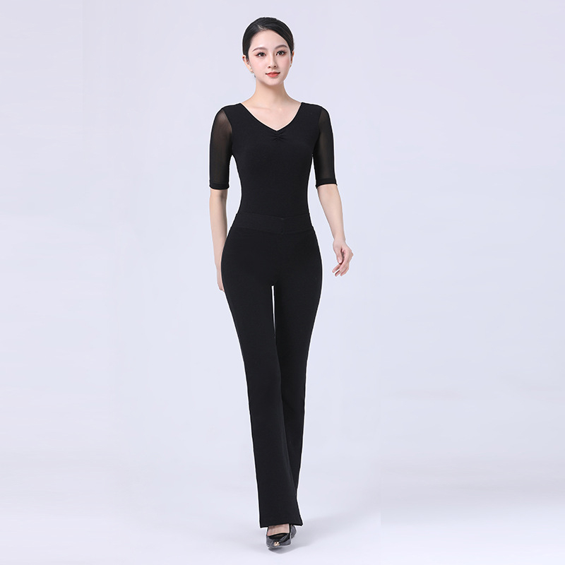 Îmbrăcăminte de antrenament pentru square dance – mâneci medii, material plasă, bumbac, căptușeală din mătase de lapte