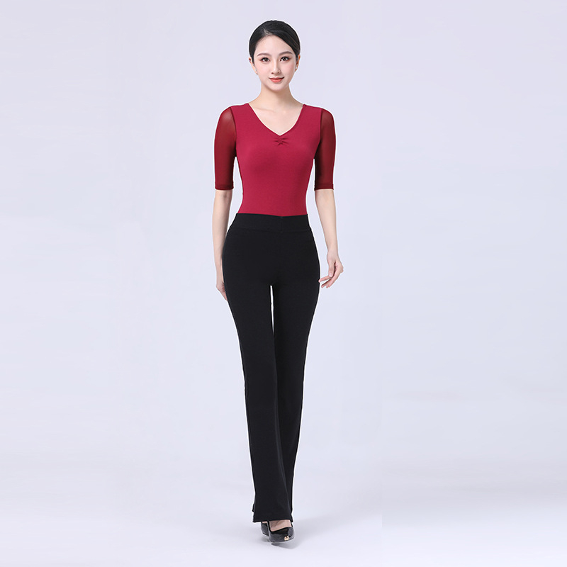 Îmbrăcăminte de antrenament pentru square dance – mâneci medii, material plasă, bumbac, căptușeală din mătase de lapte