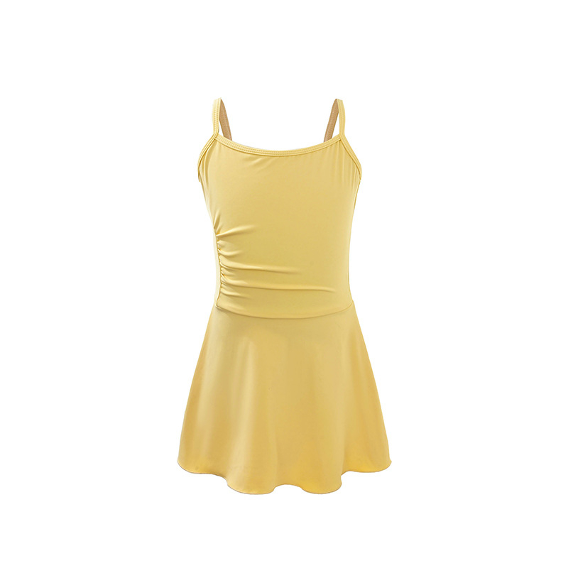 Begeya Fustă balet cu bretele pentru fete – plisată, nylon/spandex 75/25, vârsta 3–8 ani, stil prințesă