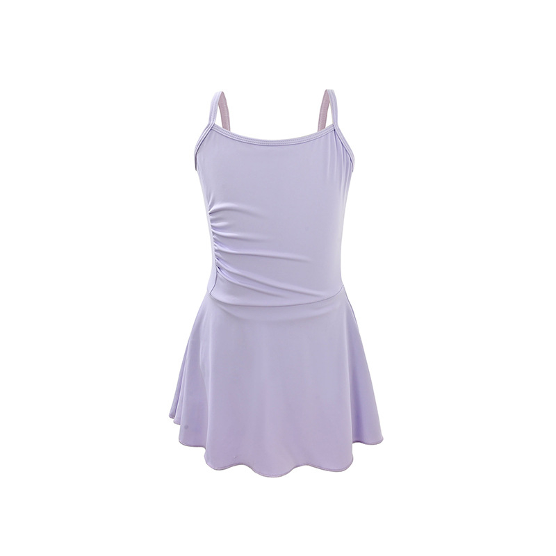 Begeya Fustă balet cu bretele pentru fete – plisată, nylon/spandex 75/25, vârsta 3–8 ani, stil prințesă