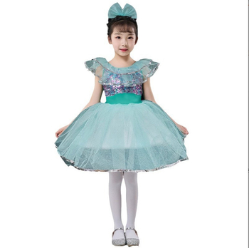 Lányoknak szóló balett–jazz táncruha tüll szoknyával és flitterekkel, pamut-spandex keverék, 90% spandex, tavasz 2024