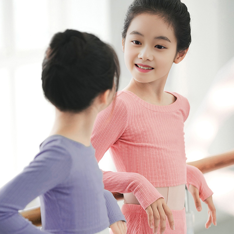 Top de antrenament balet pentru fete, stil chinezesc, bumbac-viscoză 10–20%, toamnă 2024
