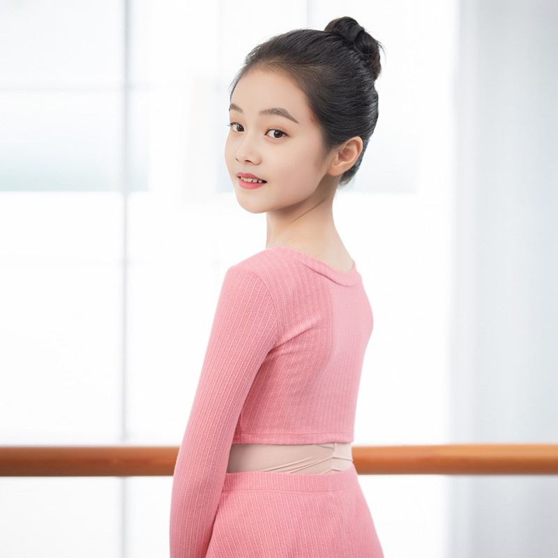 Top de antrenament balet pentru fete, stil chinezesc, bumbac-viscoză 10–20%, toamnă 2024