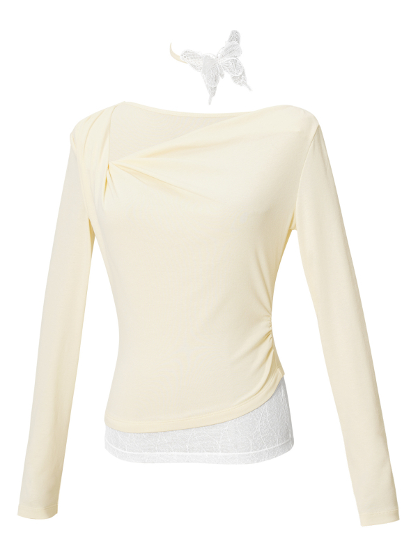 Modern tánc gyakorló felső nőknek, asymmetrikus hosszú ujjú, bélés 92% pamutból 8% elasztánból, tavasz–ősz szezon, alkalmas hip-hopra és balettre