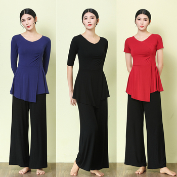 Modern táncruha széles lábú nadrággal, modál anyag (90% modál) és modál bélés (90%), nőknek, nyár–tavasz–ősz számára