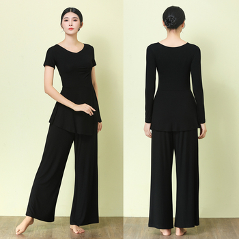 Modern táncruha széles lábú nadrággal, modál anyag (90% modál) és modál bélés (90%), nőknek, nyár–tavasz–ősz számára