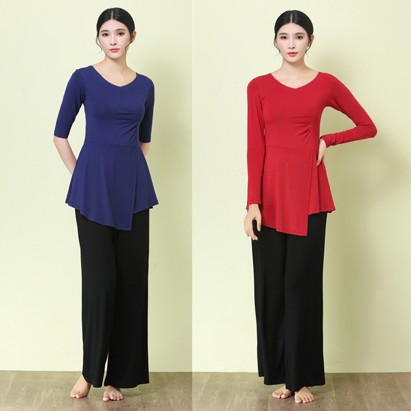 Modern táncruha széles lábú nadrággal, modál anyag (90% modál) és modál bélés (90%), nőknek, nyár–tavasz–ősz számára