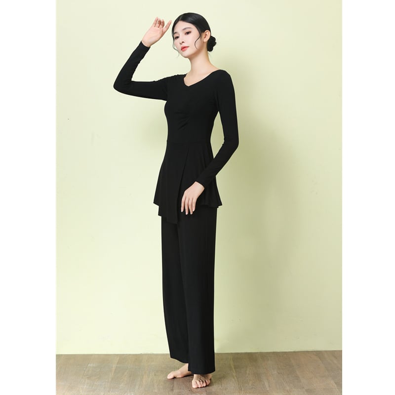 Modern táncruha széles lábú nadrággal, modál anyag (90% modál) és modál bélés (90%), nőknek, nyár–tavasz–ősz számára