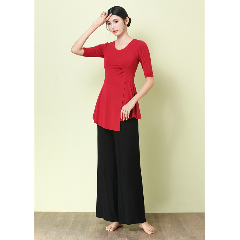 Modern táncruha széles lábú nadrággal, modál anyag (90% modál) és modál bélés (90%), nőknek, nyár–tavasz–ősz számára