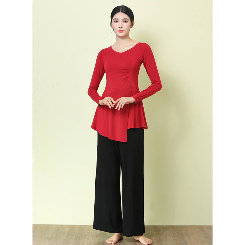 Modern táncruha széles lábú nadrággal, modál anyag (90% modál) és modál bélés (90%), nőknek, nyár–tavasz–ősz számára