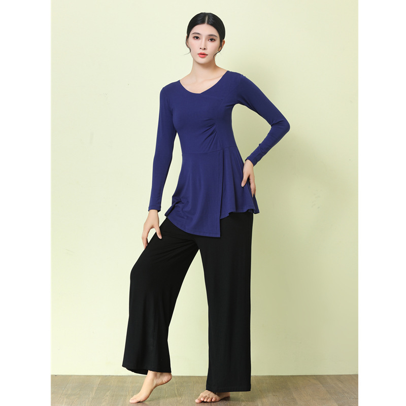 Modern táncruha széles lábú nadrággal, modál anyag (90% modál) és modál bélés (90%), nőknek, nyár–tavasz–ősz számára