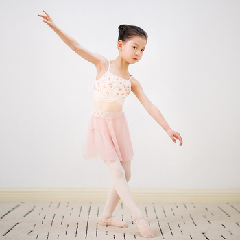 Detské baletné šaty jedného kusu, nylon/spandex 75/25, plisované a mäkká sieťovinová látka, pre deti 3–8 rokov, leto