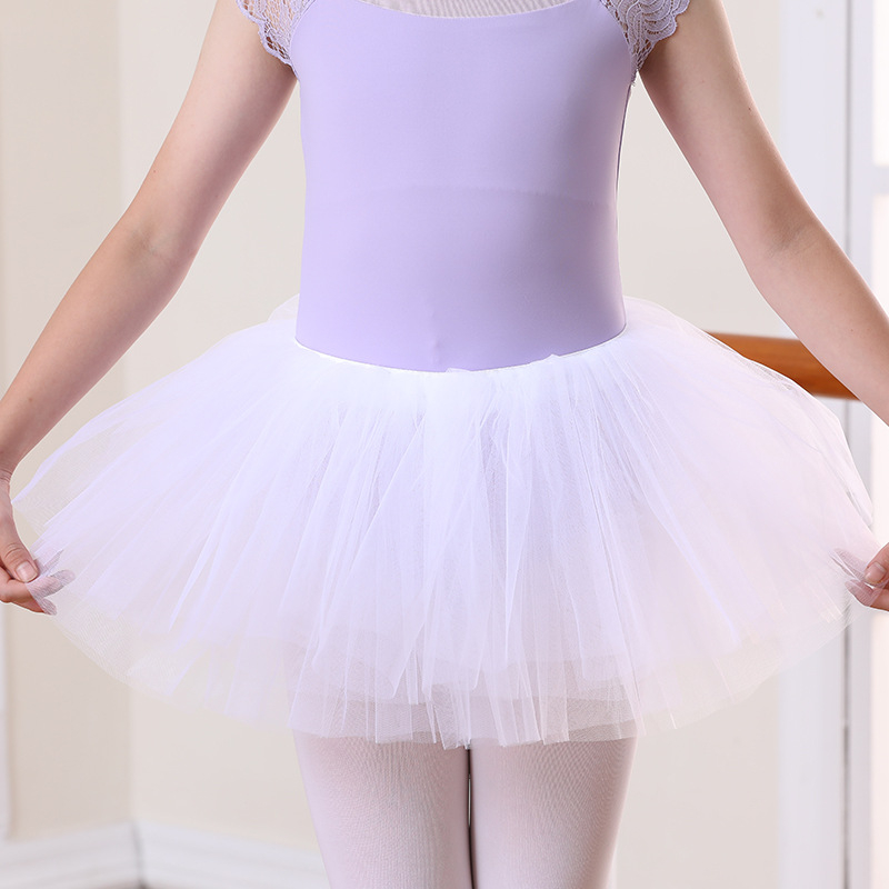 Kislányok részére félhosszú balett tutu, négy rétegű tüll, nylon anyagból, gyakorló balettruha, 3–8 évesek