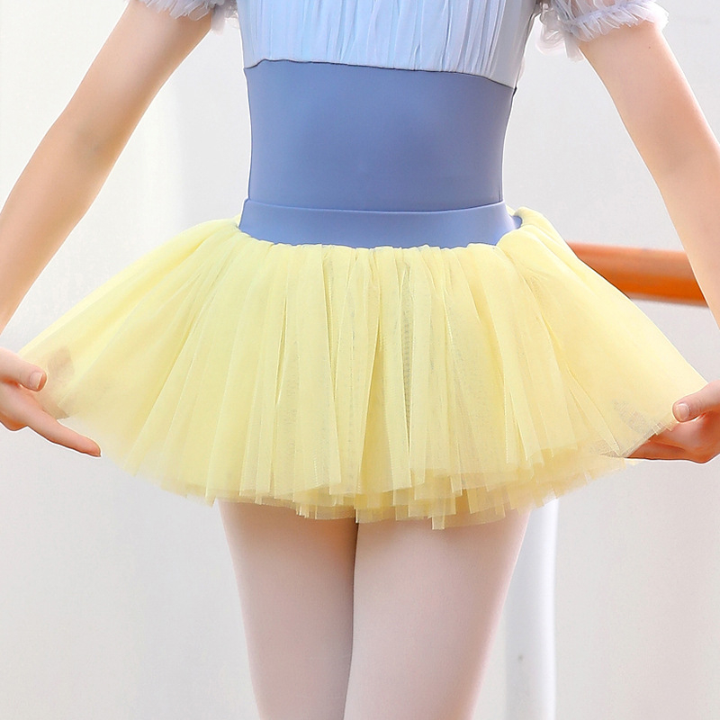 Kislányok részére félhosszú balett tutu, négy rétegű tüll, nylon anyagból, gyakorló balettruha, 3–8 évesek