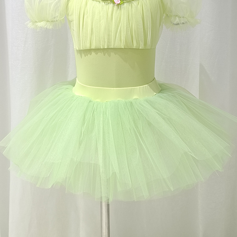 Kislányok részére félhosszú balett tutu, négy rétegű tüll, nylon anyagból, gyakorló balettruha, 3–8 évesek