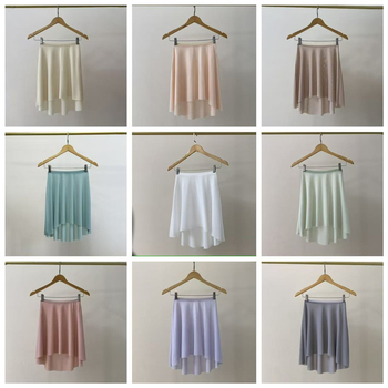 Fustă de balet din plasă pentru yoga aeriană — fața scurtă, spatele lung, talie elastică; țesătură principală poliester 70–80%, poliester secundar 30–50%; Primăvara 2025, stil chinezesc, retro literar