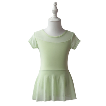 Nylon gyerekeknek szánt nyári táncruha edzésre, rövid ujjú, nyitott elejű egyrészes ruha balett és kínai tánc számára