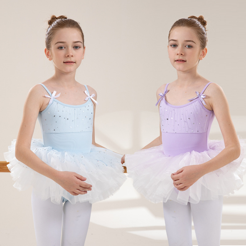 Dječji baletni leotard s trakama za ljetne probe i nastupe, za djecu 3–8 godina, visina 100–140 cm