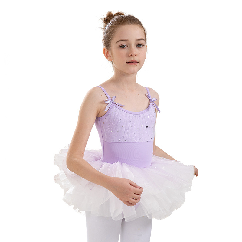 Dječji baletni leotard s trakama za ljetne probe i nastupe, za djecu 3–8 godina, visina 100–140 cm