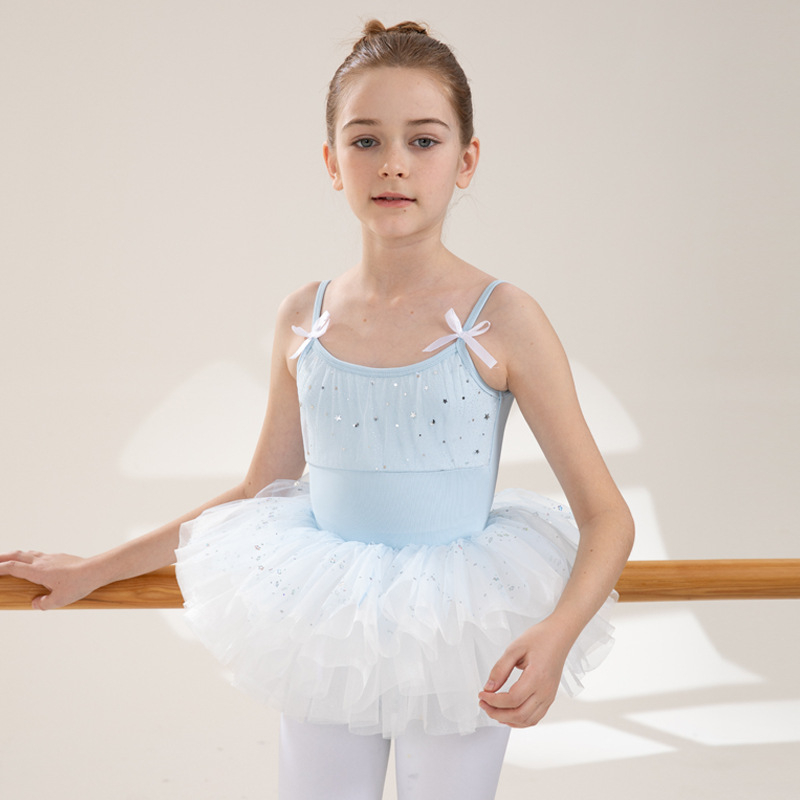 Dječji baletni leotard s trakama za ljetne probe i nastupe, za djecu 3–8 godina, visina 100–140 cm