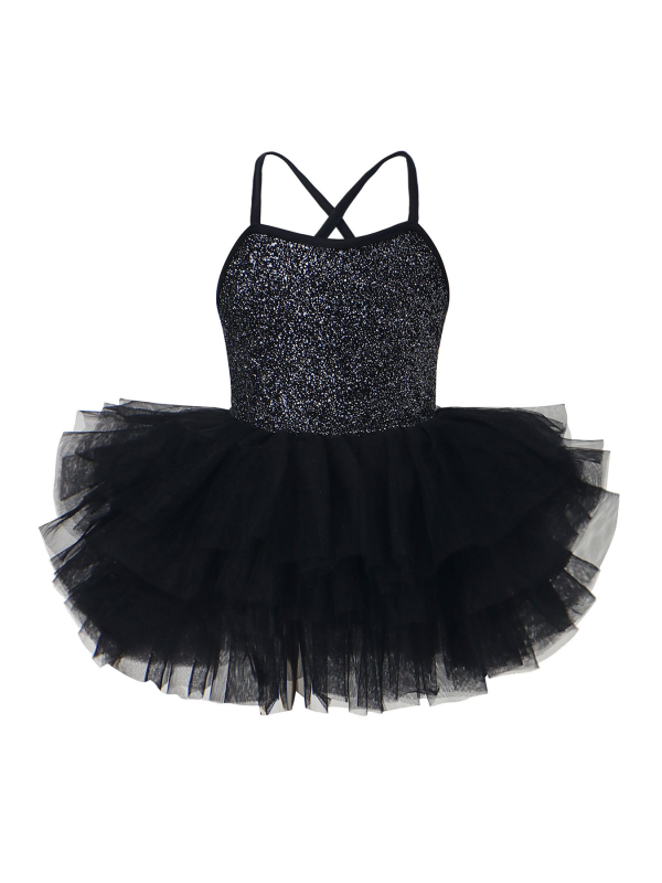 Leotard balet pentru fetițe cu tutu și bretele, material milk silk 70%, pentru vârsta 3–8 ani, stil balet, toamnă 2025