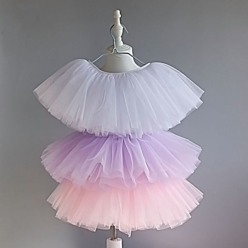 Négy rétegű tüll balett szoknya táncra, hercegnő stílus, 95% spandex, 3-8 éves gyerekeknek.