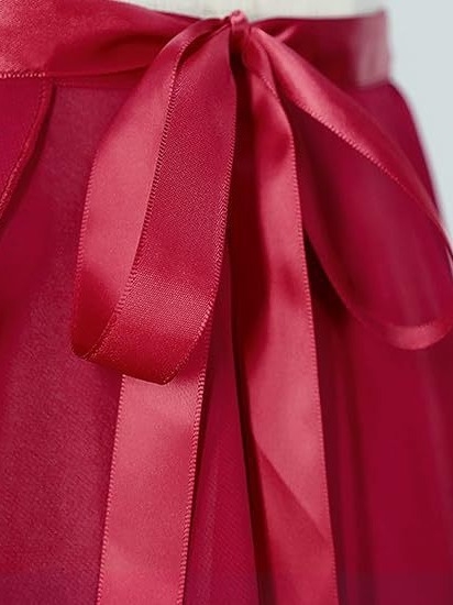 Fustă de balet pentru adulți, cu design cu șnur într-un singur pies, din chiffon, fustă lungă de dans pentru antrenament; poliester 95%+; Primăvara 2023