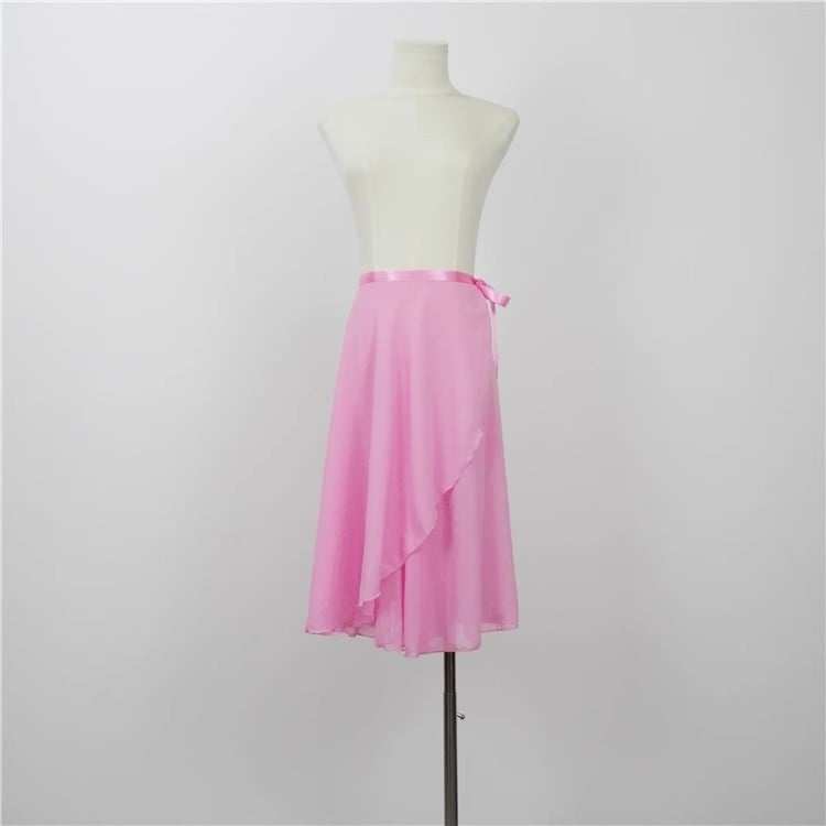 Fustă de balet pentru adulți, cu design cu șnur într-un singur pies, din chiffon, fustă lungă de dans pentru antrenament; poliester 95%+; Primăvara 2023