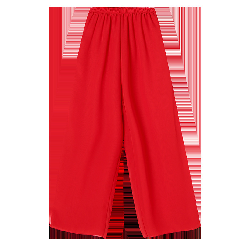 Etno táncruha Yangge számára, nőknek; felső rész: pamut + chiffon; alsó rész: chiffon; 50% réz-ammonia rost