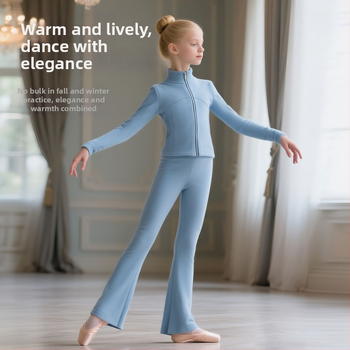 Set de dans pentru fete cu mâneci lungi, primăvara 2025, țesătură Tr, PVC 90–95%, stil chinezesc, retro literar