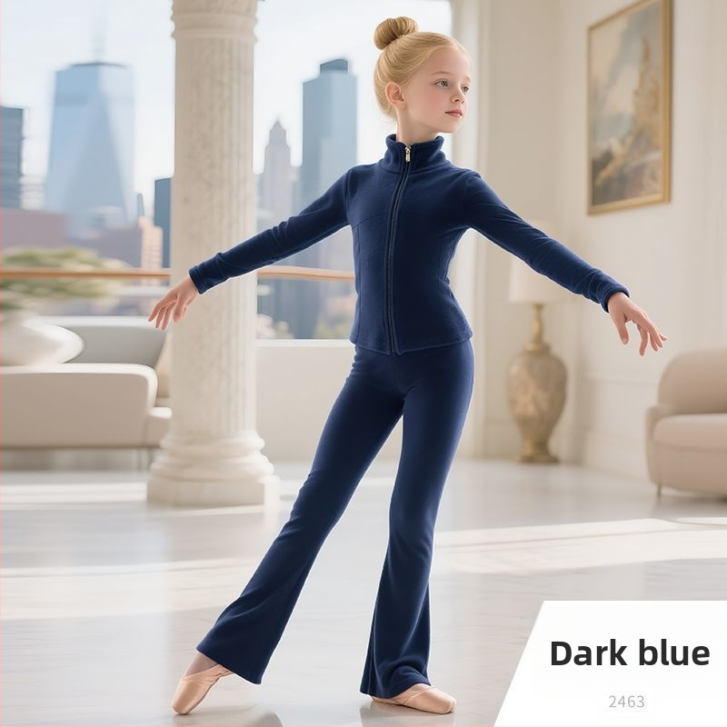 Set de dans pentru fete cu mâneci lungi, primăvara 2025, țesătură Tr, PVC 90–95%, stil chinezesc, retro literar