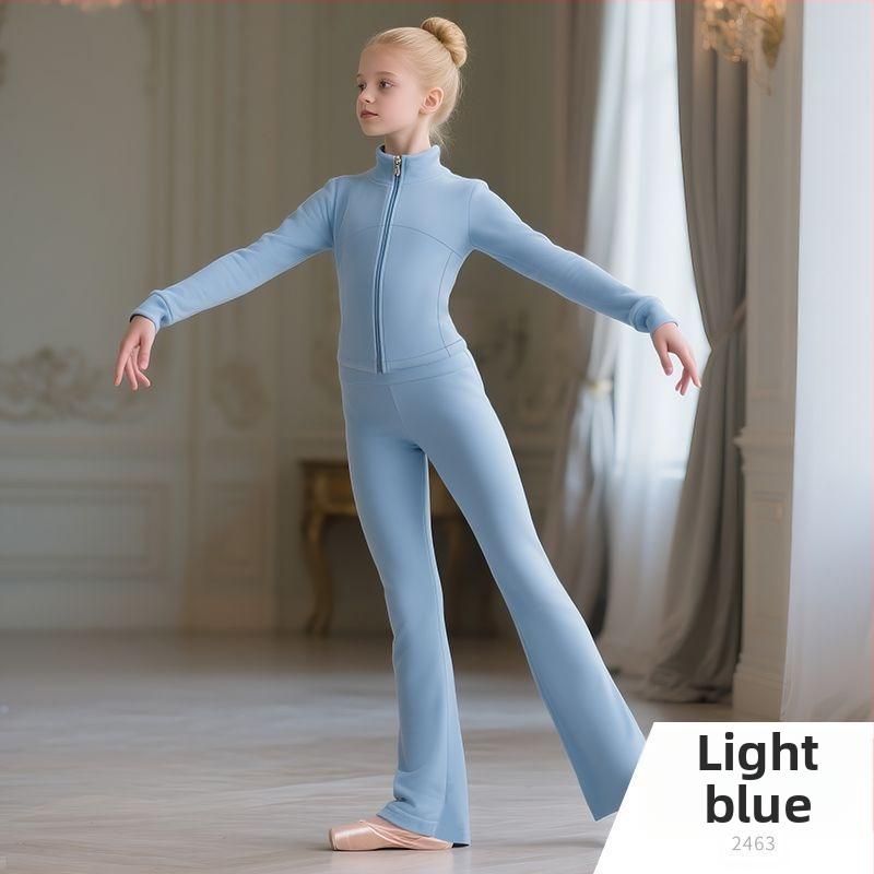 Set de dans pentru fete cu mâneci lungi, primăvara 2025, țesătură Tr, PVC 90–95%, stil chinezesc, retro literar