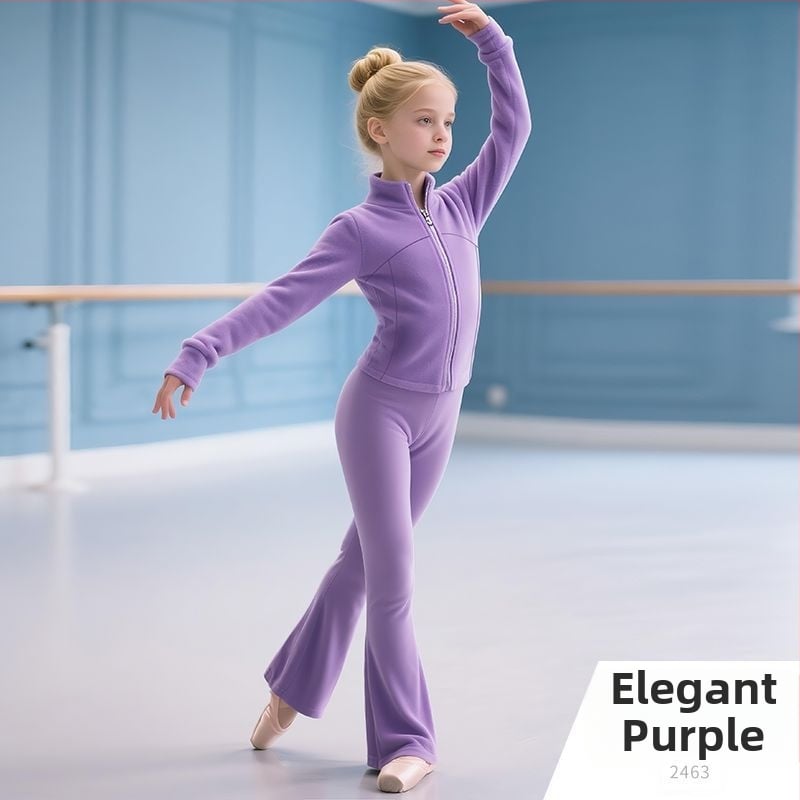 Set de dans pentru fete cu mâneci lungi, primăvara 2025, țesătură Tr, PVC 90–95%, stil chinezesc, retro literar