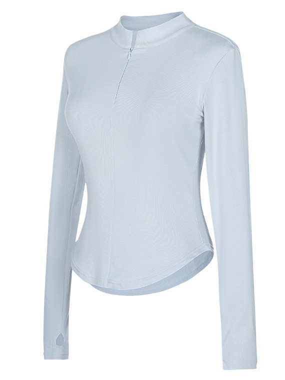 Modern táncgyakorló kabát cipzárral és álló gallérral, hosszú ujjú, felnőtt nőknek — külső: 92% pamut; bélés: pamut 8% elasztán