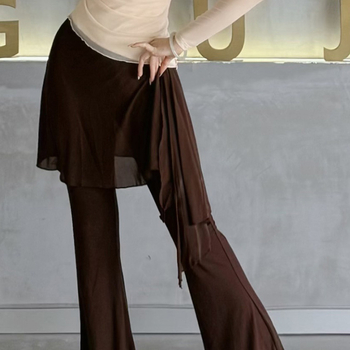 Nőknek szóló táncpantalonok mikro-árnyékos sziluettel, poliészter anyag, 96–100% poliészter tartalom, poliészter bélés