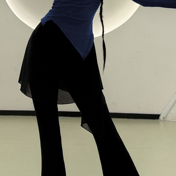 Nőknek szóló táncpantalonok mikro-árnyékos sziluettel, poliészter anyag, 96–100% poliészter tartalom, poliészter bélés