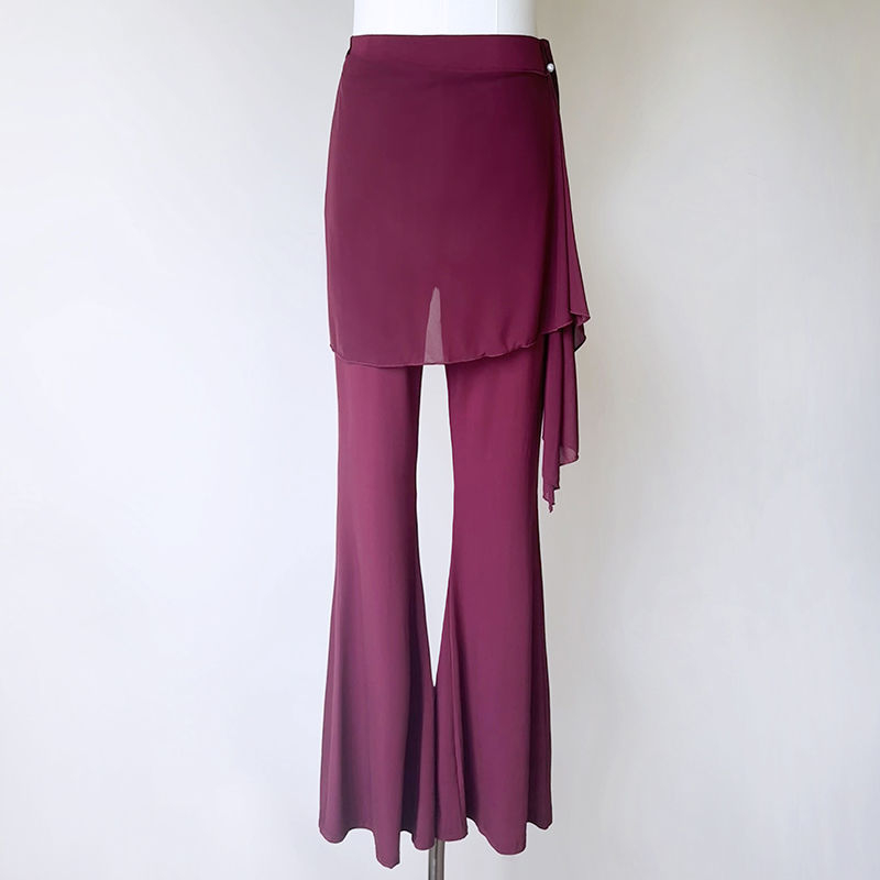 Nőknek szóló táncpantalonok mikro-árnyékos sziluettel, poliészter anyag, 96–100% poliészter tartalom, poliészter bélés