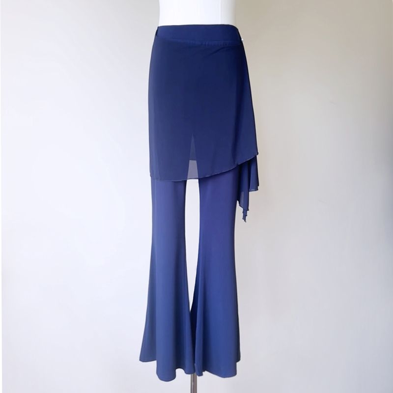 Nőknek szóló táncpantalonok mikro-árnyékos sziluettel, poliészter anyag, 96–100% poliészter tartalom, poliészter bélés