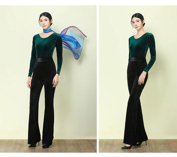 Costum de dans modern pentru femei, din catifea auriu, material: 80% poliester (căptușeală 80%), pentru iarnă și toamnă; potrivit pentru balet, dansuri latine, dansuri etnice și dansuri standard naționale