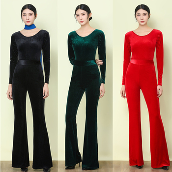 Costum de dans modern pentru femei, din catifea auriu, material: 80% poliester (căptușeală 80%), pentru iarnă și toamnă; potrivit pentru balet, dansuri latine, dansuri etnice și dansuri standard naționale