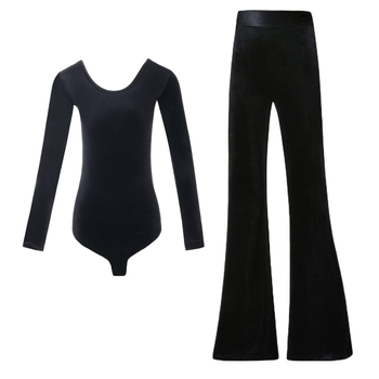 Costum de dans modern pentru femei, din catifea auriu, material: 80% poliester (căptușeală 80%), pentru iarnă și toamnă; potrivit pentru balet, dansuri latine, dansuri etnice și dansuri standard naționale