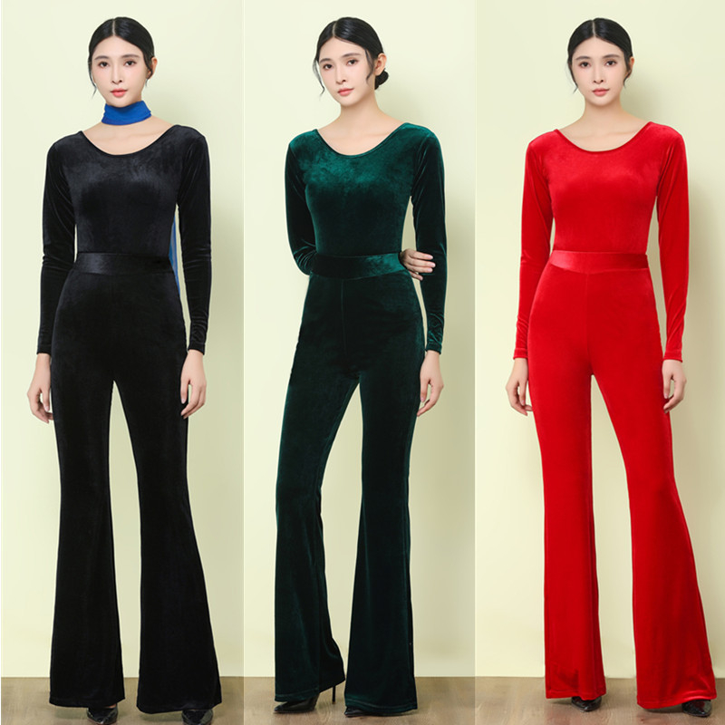 Costum de dans modern pentru femei, din catifea auriu, material: 80% poliester (căptușeală 80%), pentru iarnă și toamnă; potrivit pentru balet, dansuri latine, dansuri etnice și dansuri standard naționale