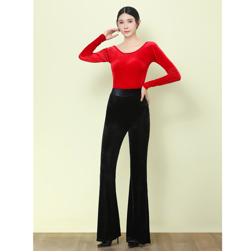 Costum de dans modern pentru femei, din catifea auriu, material: 80% poliester (căptușeală 80%), pentru iarnă și toamnă; potrivit pentru balet, dansuri latine, dansuri etnice și dansuri standard naționale