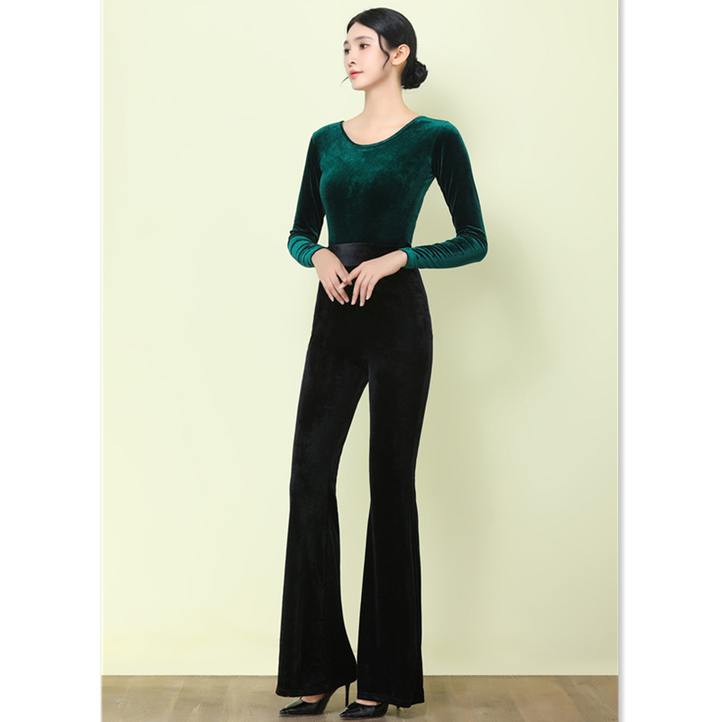 Costum de dans modern pentru femei, din catifea auriu, material: 80% poliester (căptușeală 80%), pentru iarnă și toamnă; potrivit pentru balet, dansuri latine, dansuri etnice și dansuri standard naționale