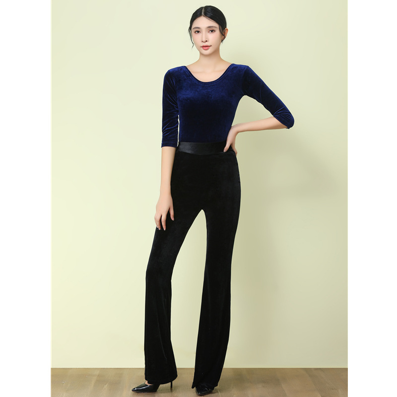 Costum de dans modern pentru femei, din catifea auriu, material: 80% poliester (căptușeală 80%), pentru iarnă și toamnă; potrivit pentru balet, dansuri latine, dansuri etnice și dansuri standard naționale