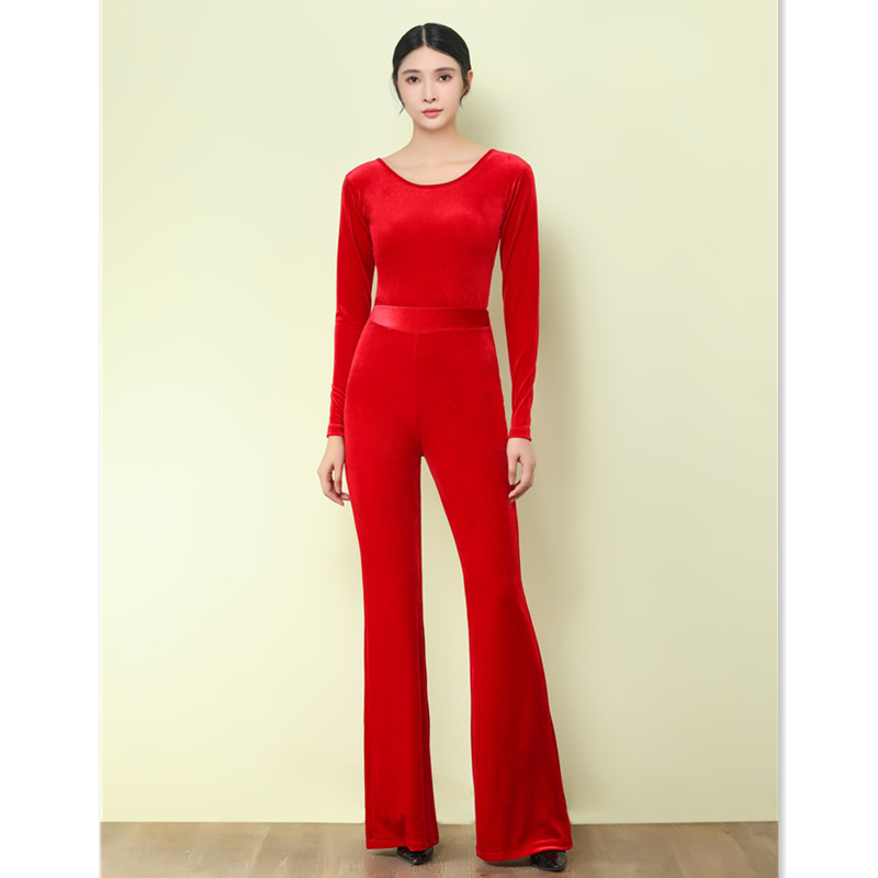 Costum de dans modern pentru femei, din catifea auriu, material: 80% poliester (căptușeală 80%), pentru iarnă și toamnă; potrivit pentru balet, dansuri latine, dansuri etnice și dansuri standard naționale