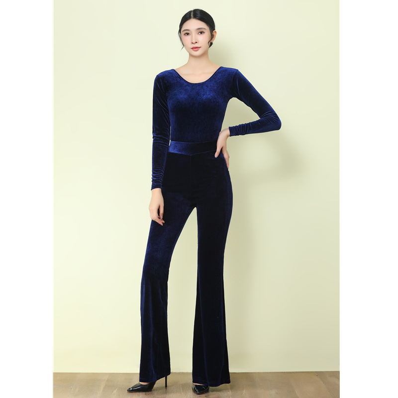 Costum de dans modern pentru femei, din catifea auriu, material: 80% poliester (căptușeală 80%), pentru iarnă și toamnă; potrivit pentru balet, dansuri latine, dansuri etnice și dansuri standard naționale