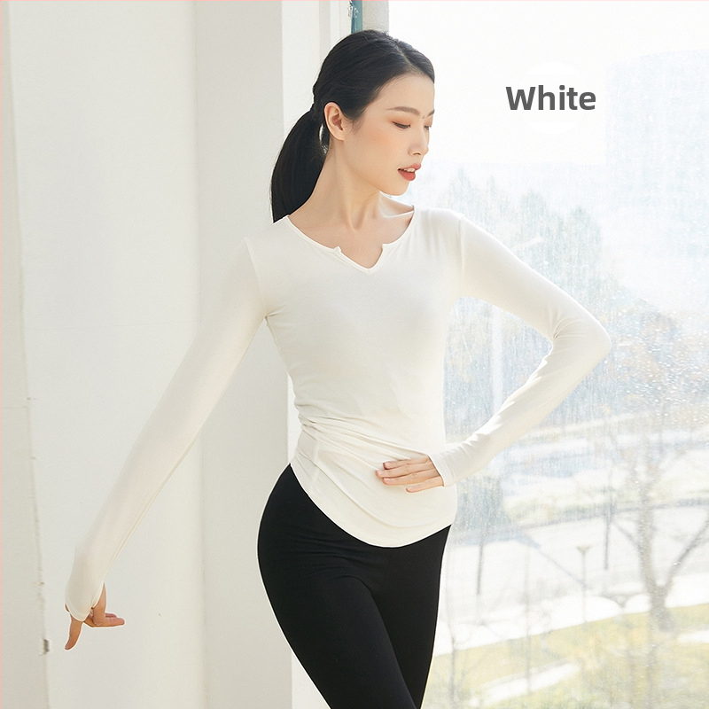 Brahman Yoga Női Modern Tánc Hosszú Ujjú Top Modal Szövet, 95% Pamut Béléssel